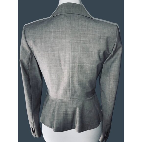 $198 NWT ANN TAYLOR LADIES COLLARED BUTTON LINED LONG SLEEVE LIGHT GRAY BLAZER 2 - Picture 5 of 8